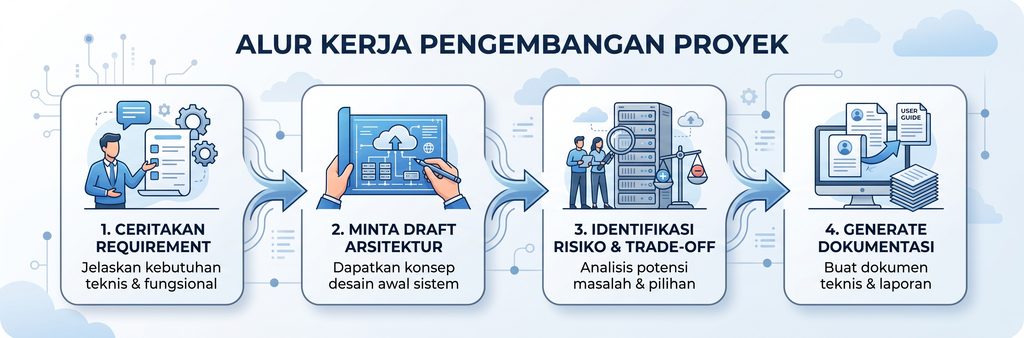 Workflow 4 langkah evaluasi arsitektur dengan Claude