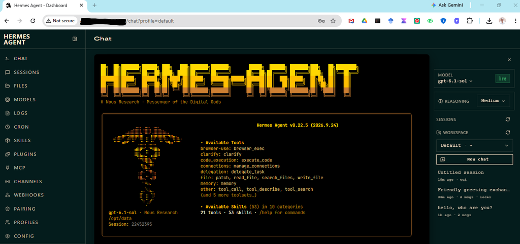 hermes agent dashboard